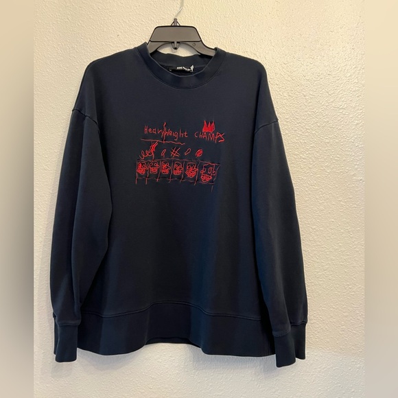 JEAN-MICHEL BASQUIAT COLLECTION Rome Pays Off blue sweatshirt size XL - Picture 2 of 5